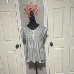 Express black & white striped dress shirt - size medium